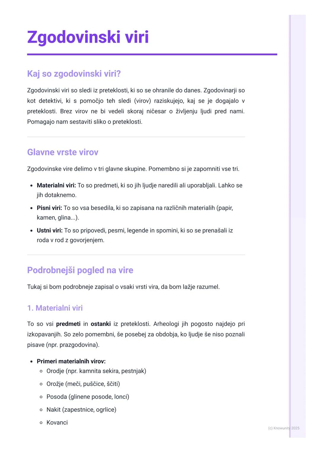 # Zgodovinski viri

Kaj so zgodovinski viri?

Zgodovinski viri so sledi iz preteklosti, ki so se ohranile do danes. Zgodovinarji so
kot dete