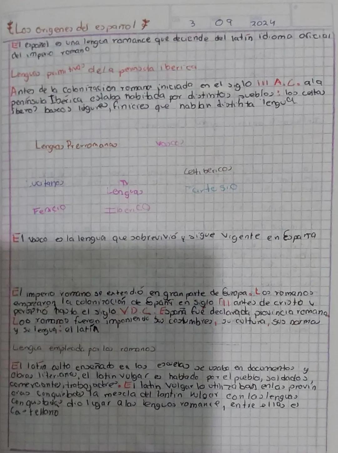Los origenes del español
3
09
2024
El español o una longea romance que decuende del latín idioma oficial
del imperio roman O
Lengua primitiv