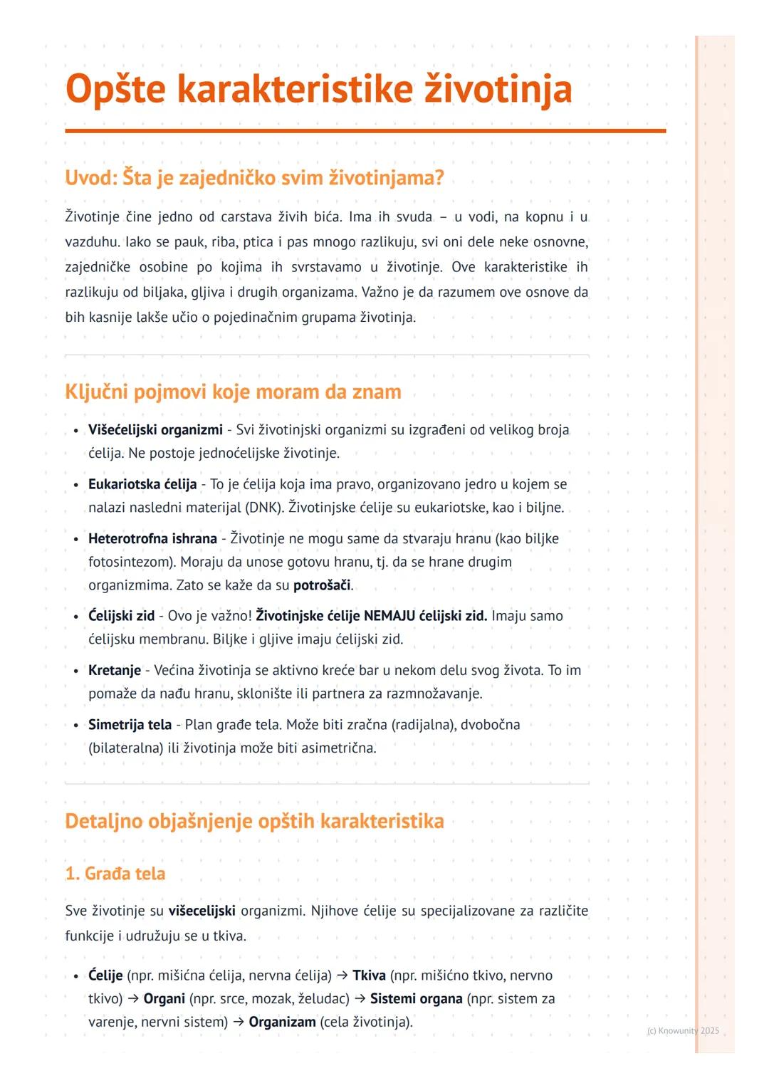 # Opšte karakteristike životinja

Uvod: Šta je zajedničko svim životinjama?

Životinje čine jedno od carstava živih bića. Ima ih svuda u vod