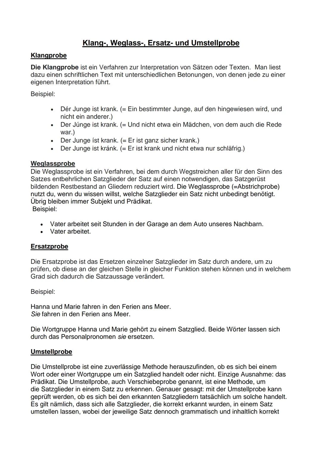 # Klang-, Weglass-, Ersatz- und Umstellprobe

## Klangprobe
Die Klangprobe ist ein Verfahren zur Interpretation von Sätzen oder Texten. Man 