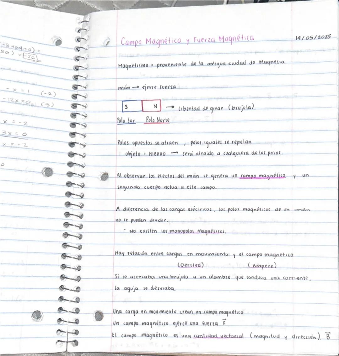 -816910)
56)=56
X=1
(-2)
-12x30 (3)
X-2
3x = 0
XF-2
Campo Magnético y Fuerza Magnética
Magnetismo proveniente de la antiqua ciudad de Magnes