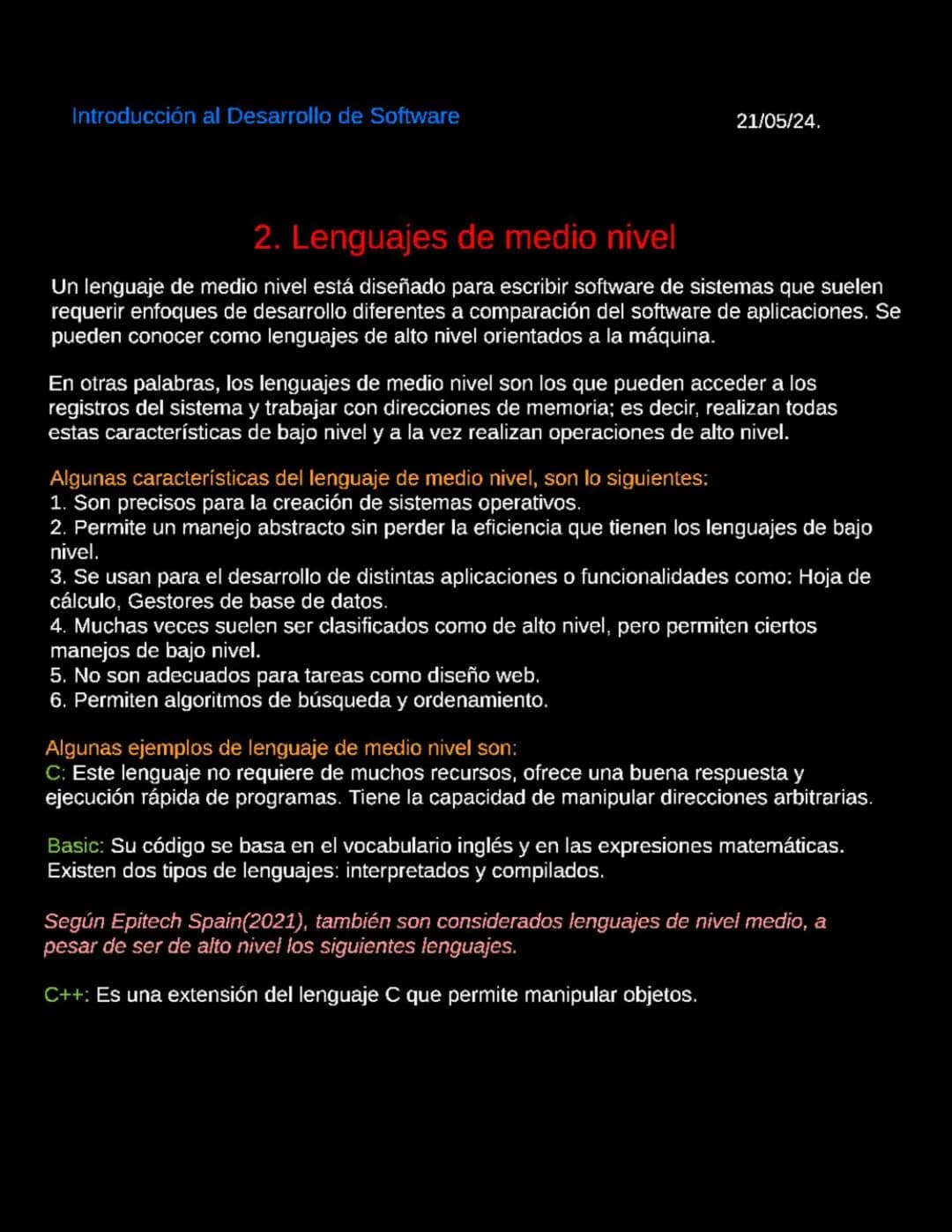 Introducción al Desarrollo de Software
06/05/2024
Introduccion al desarrollo de Software
Software
Según la Enciclopedia Concepto (2022), "El