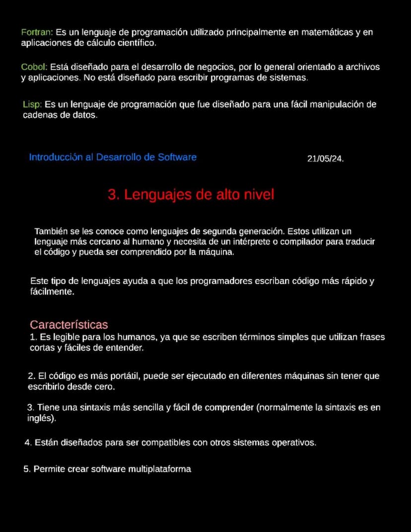 Introducción al Desarrollo de Software
06/05/2024
Introduccion al desarrollo de Software
Software
Según la Enciclopedia Concepto (2022), "El