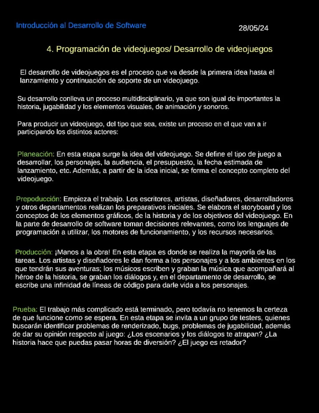 Introducción al Desarrollo de Software
06/05/2024
Introduccion al desarrollo de Software
Software
Según la Enciclopedia Concepto (2022), "El