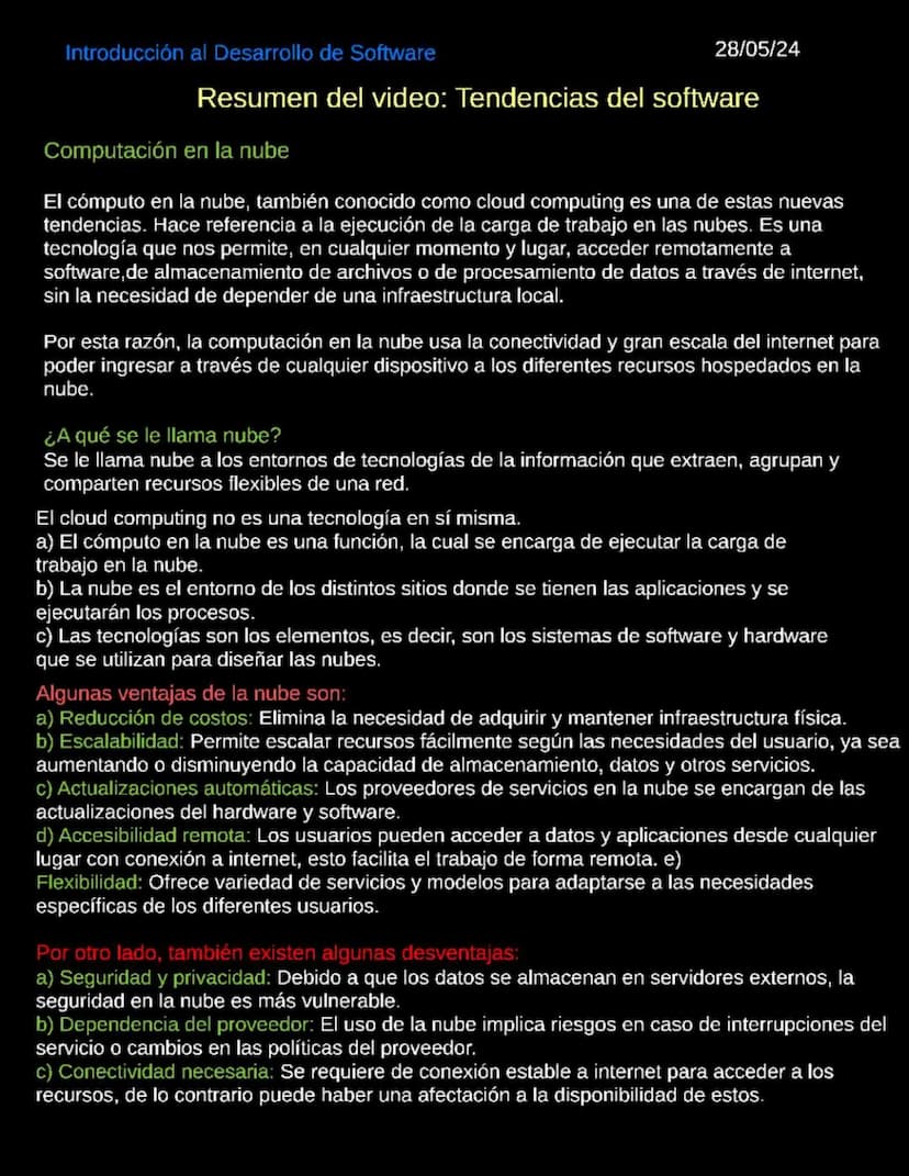 Introducción al Desarrollo de Software
06/05/2024
Introduccion al desarrollo de Software
Software
Según la Enciclopedia Concepto (2022), "El