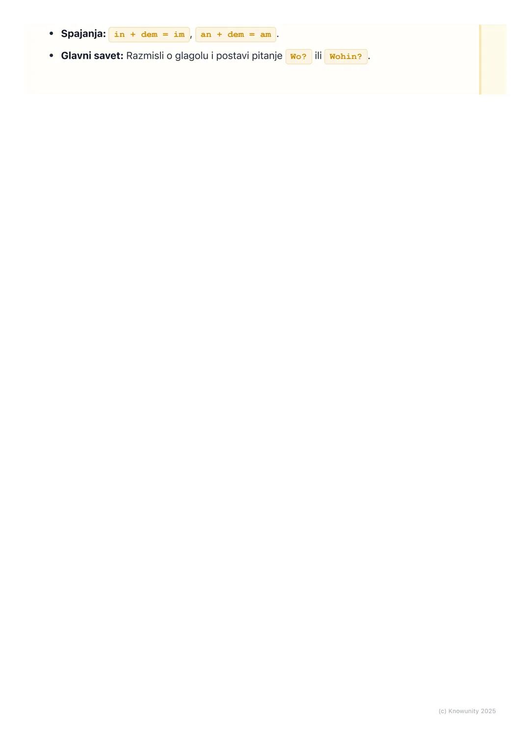 # Gramatika: Predlozi za mesto
(Wo? / Wohin?), Dativ

Uvod u predloge za mesto

U nemačkom jeziku, neki predlozi mogu da odgovaraju na dva r