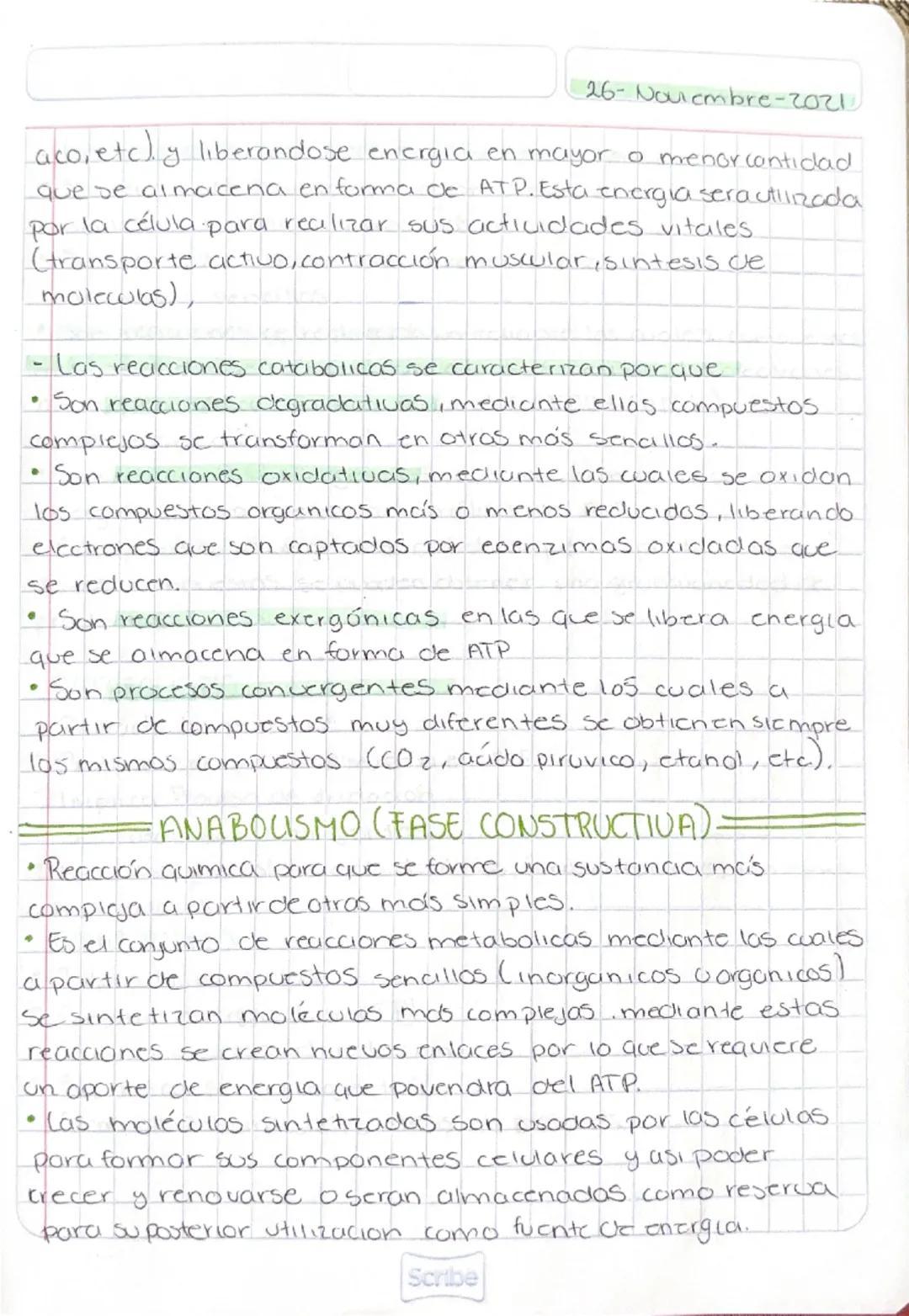 # METABOLISMO

26-Novembre-2021

*   Es el conjunto de todas las recicciones quimicas que se producen
en el interior de las células de un or