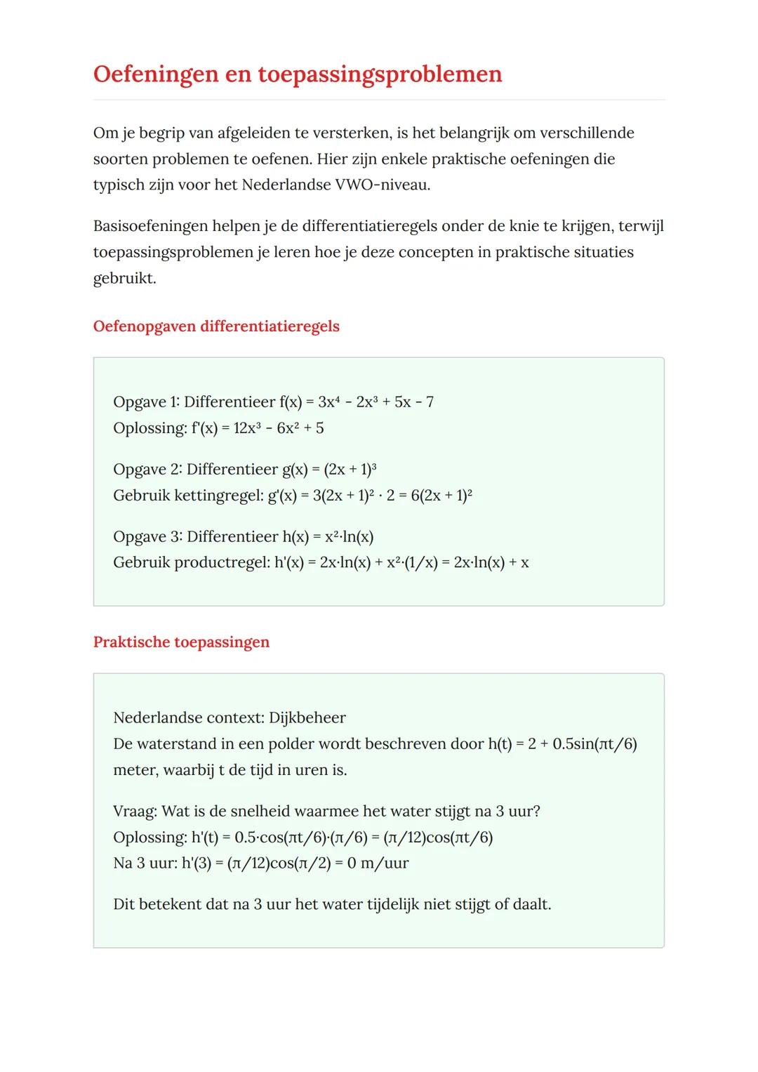 Afgeleiden en differentiëren: Van
basisbegrippen tot toepassingen
Complete gids voor afgeleiden, differentiëren en praktische
toepassingen
W