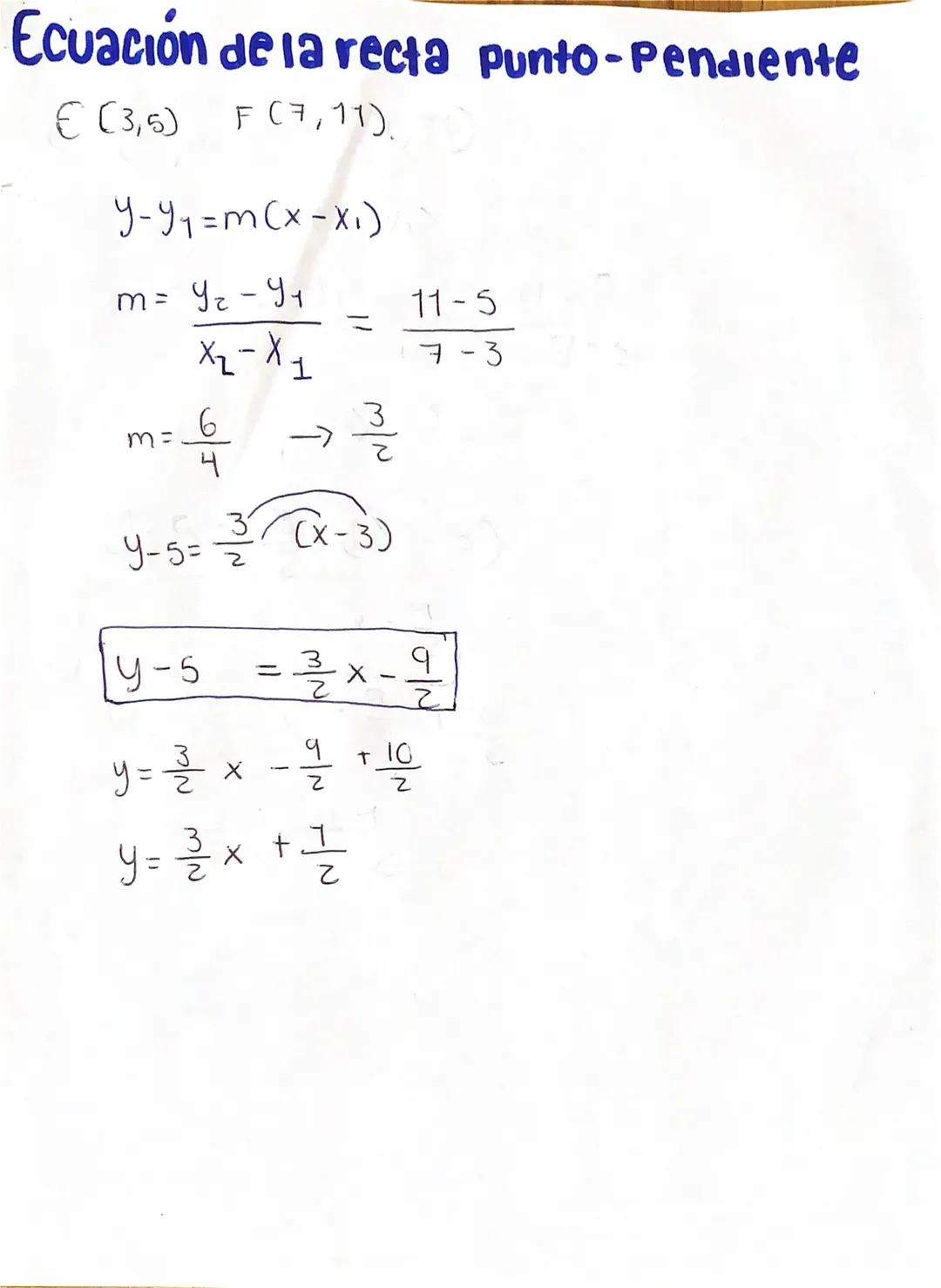 Ecuación de la recta conocidos 2 puntos
y-y1= \frac{y2-y1}{x2-x1}(x-x1)
Ejemplo: Los vertices de un triangulo estan en los puntos P
A (-3,-5