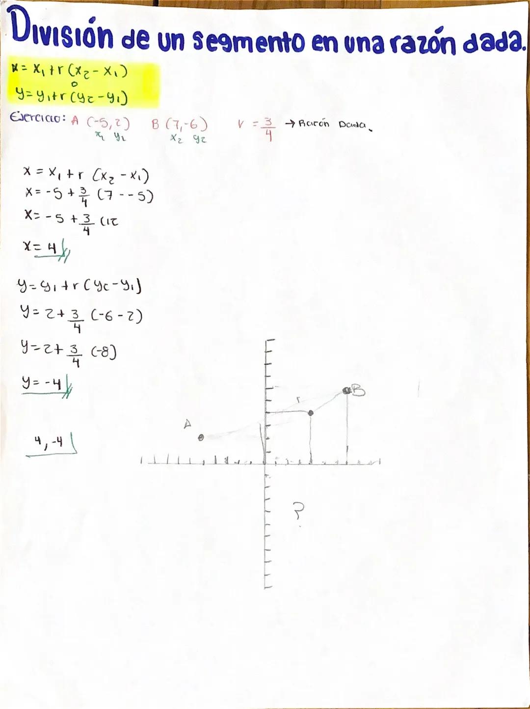 Ecuación de la recta conocidos 2 puntos
y-y1= \frac{y2-y1}{x2-x1}(x-x1)
Ejemplo: Los vertices de un triangulo estan en los puntos P
A (-3,-5