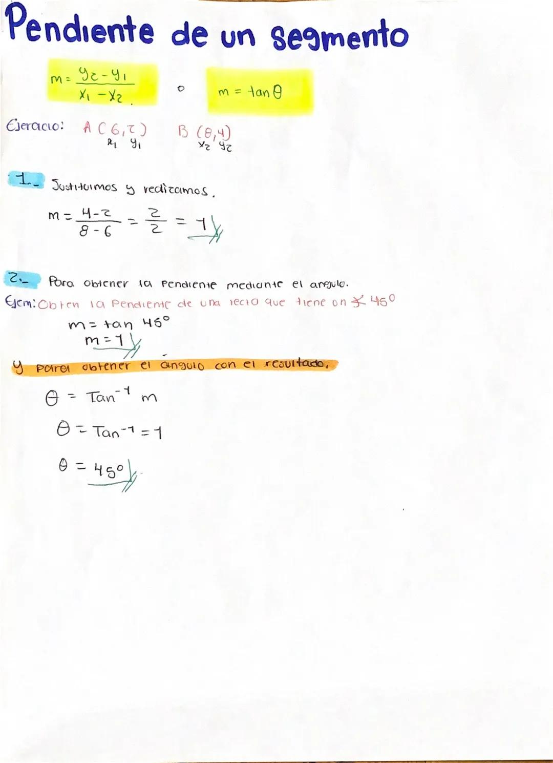 Ecuación de la recta conocidos 2 puntos
y-y1= \frac{y2-y1}{x2-x1}(x-x1)
Ejemplo: Los vertices de un triangulo estan en los puntos P
A (-3,-5