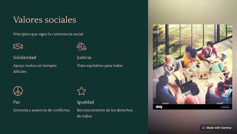 ¿Qué son los valores?
Principios que definen lo que es correcto e importante.
Creencias
Moral
Guían nuestras decisiones.
Influyen en nuestro