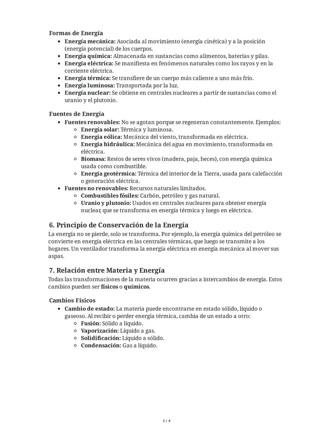 1. La Materia
Materia y Energía
La materia es todo aquello de lo que están hechas las cosas y los seres vivos. Se presenta en
la naturaleza 