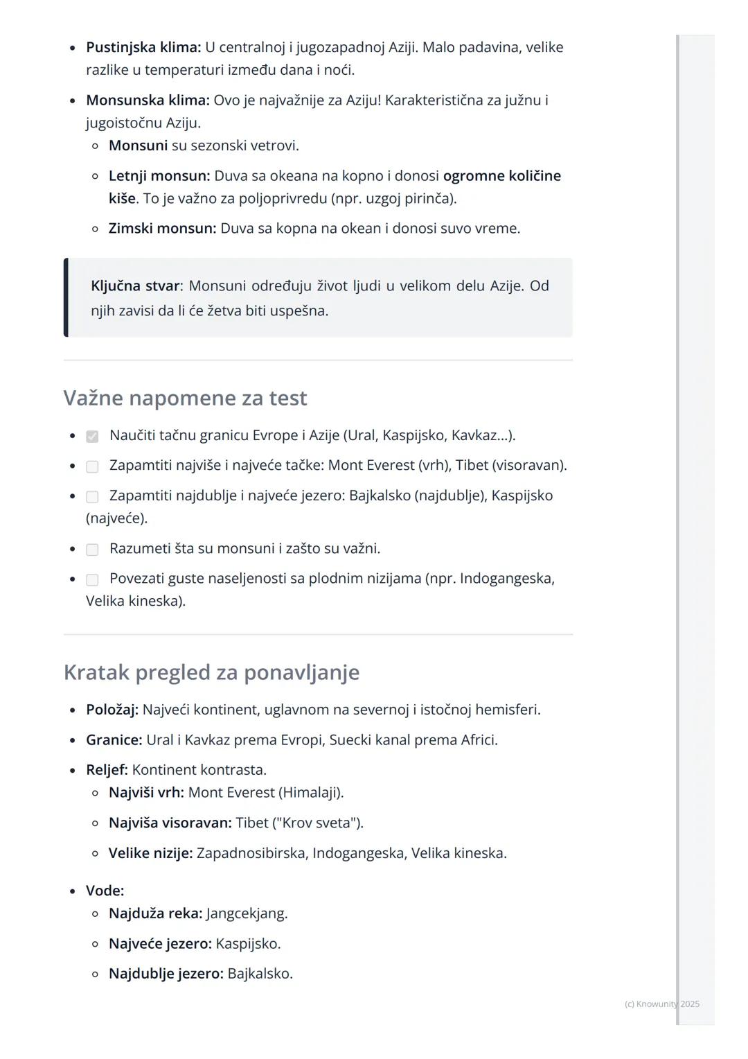 # Azija

Opšte odlike Azije

Azija je najveći kontinent po površini i najnaseljeniji kontinent na svetu.
Zovu je "kontinent kontrasta" jer i