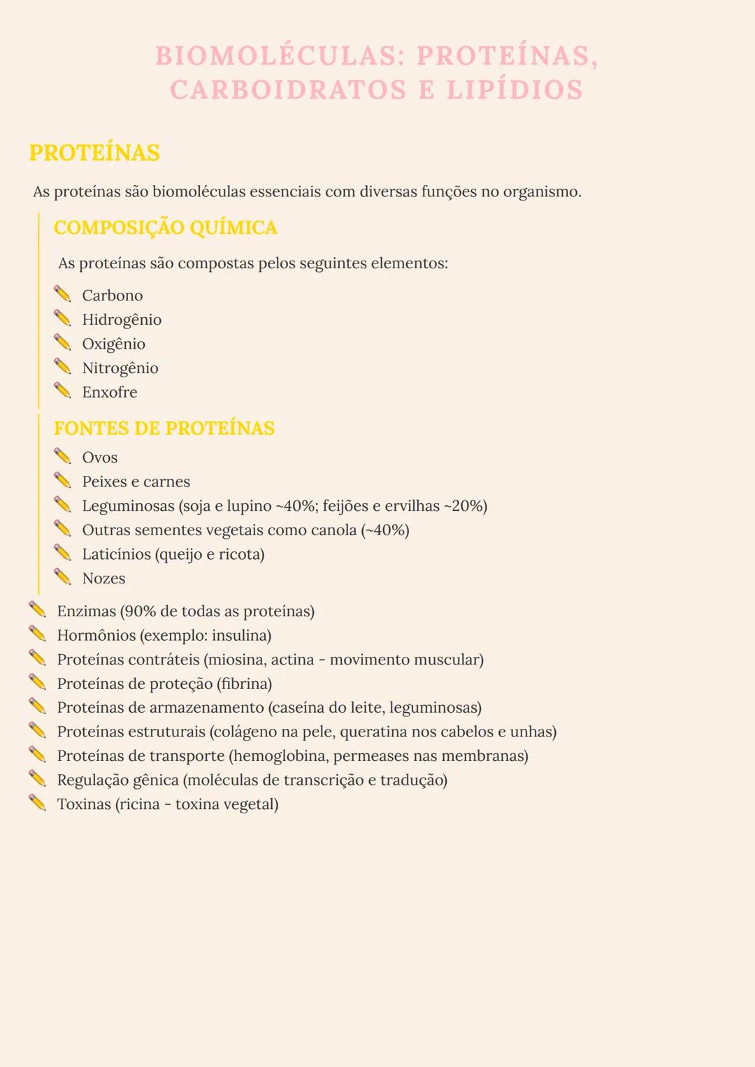 # BIOMOLÉCULAS: PROTEÍNAS,
# CARBOIDRATOS E LIPÍDIOS

# PROTEÍNAS

As proteínas são biomoléculas essenciais com diversas funções no organism