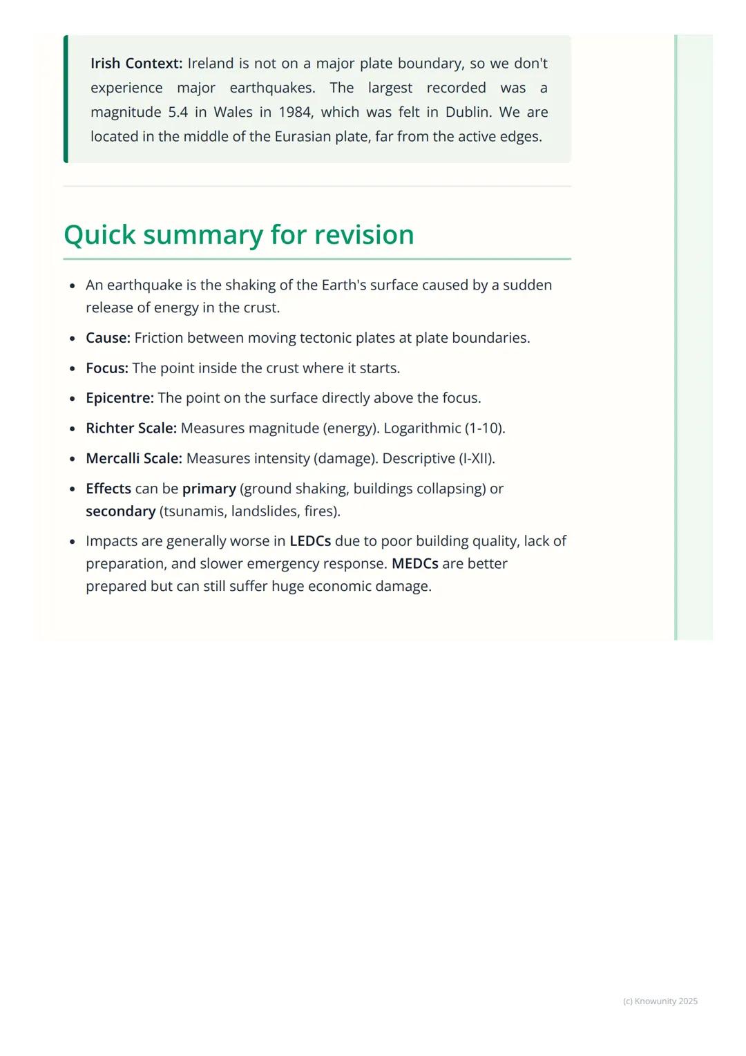 # Earthquakes

## An introduction to earthquakes

An earthquake is a sudden, violent shaking of the ground caused by the
movement of rock de