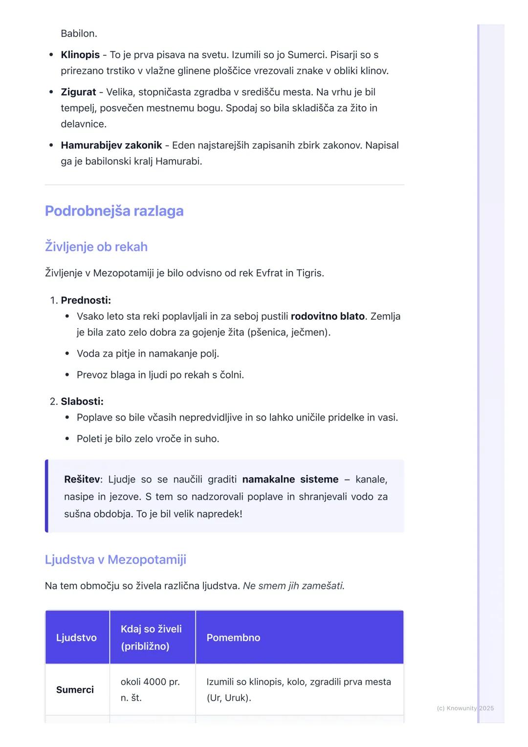 # Mezopotamija

Osnovno o Mezopotamiji

Mezopotamija pomeni "dežela med rekama". To je bilo eno prvih območij na
svetu, kjer so ljudje začel