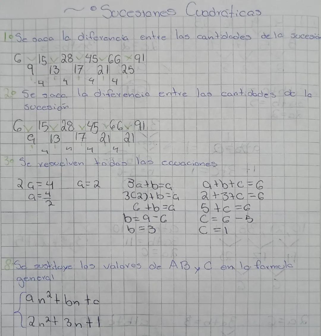 Aprende sobre Sucesiones Cuadráticas paso a paso