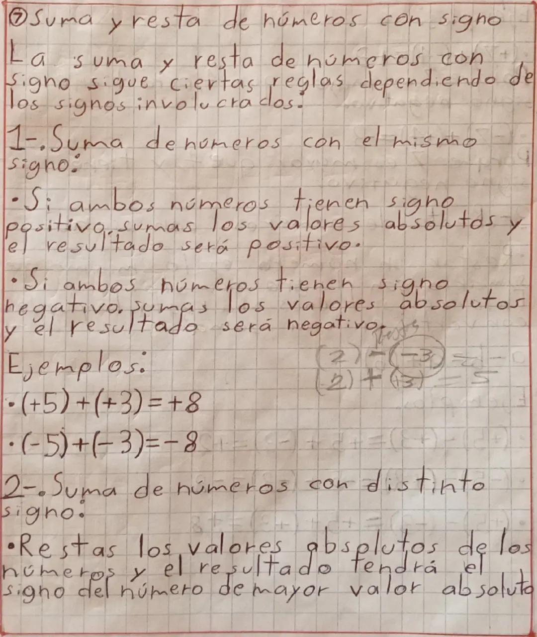 @Suma y resta de números con signo
La suma y resta de números con
Signo sigue ciertas reglas dependiendo de
los signos involucrados.
1-. Sum