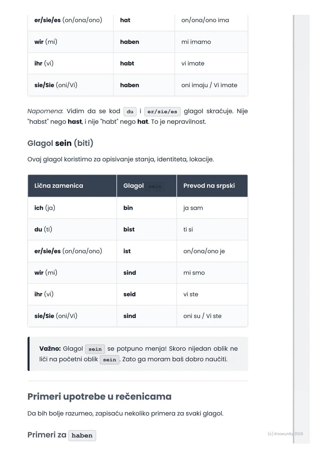 # Glagoli 'haben' i 'sein'

Uvod u glagole 'haben' i 'sein'

Glagoli haben (imati) i sein (biti) su dva najvažnija glagola u
nemačkom jeziku