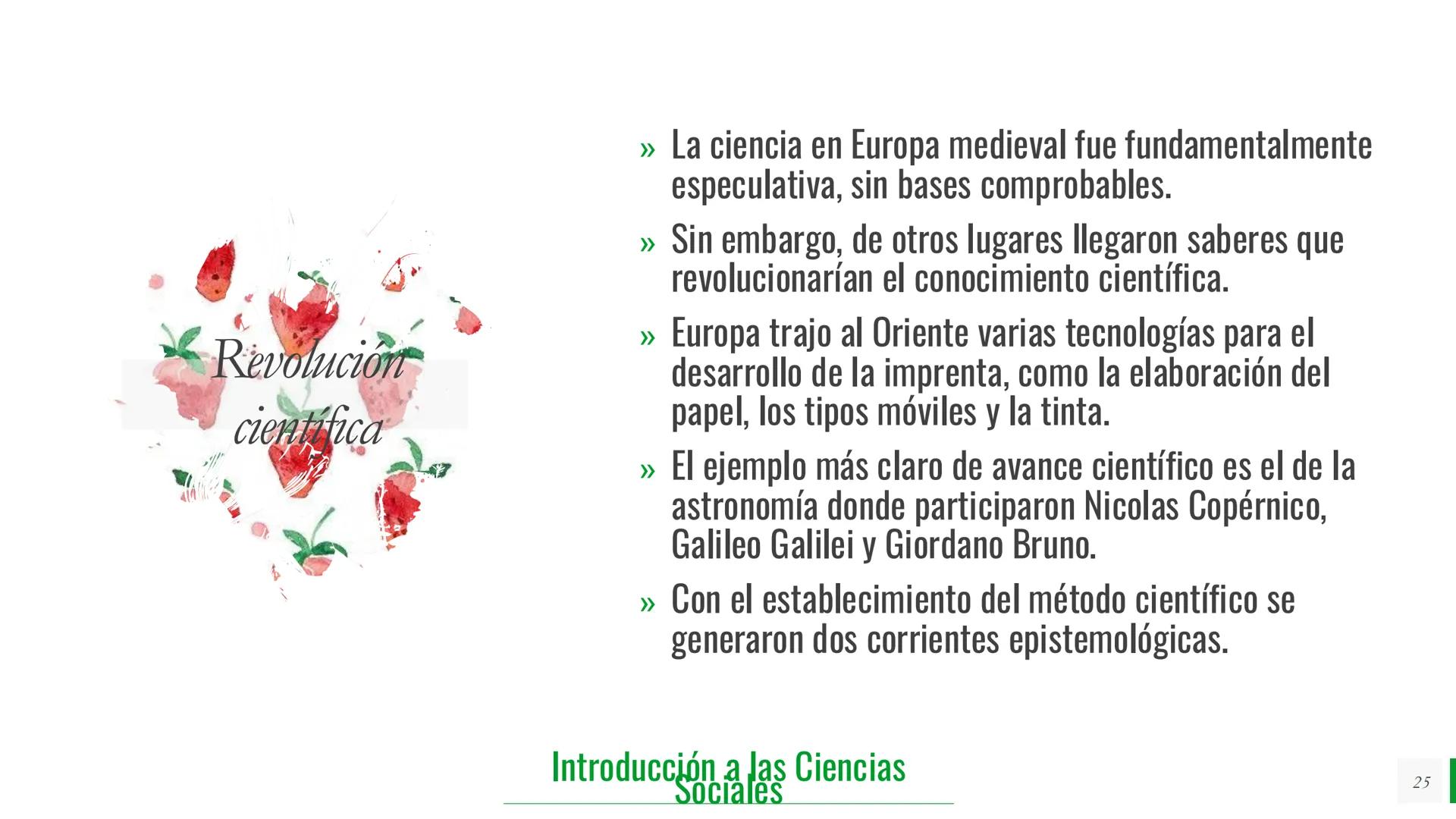 Introducción a las Ciencias Sociales
Tipos de
Conocimiento
Intuitivo
Empírico
Religioso
Filosófico
Científico
2 | Tipos de Conocimiento
Intu