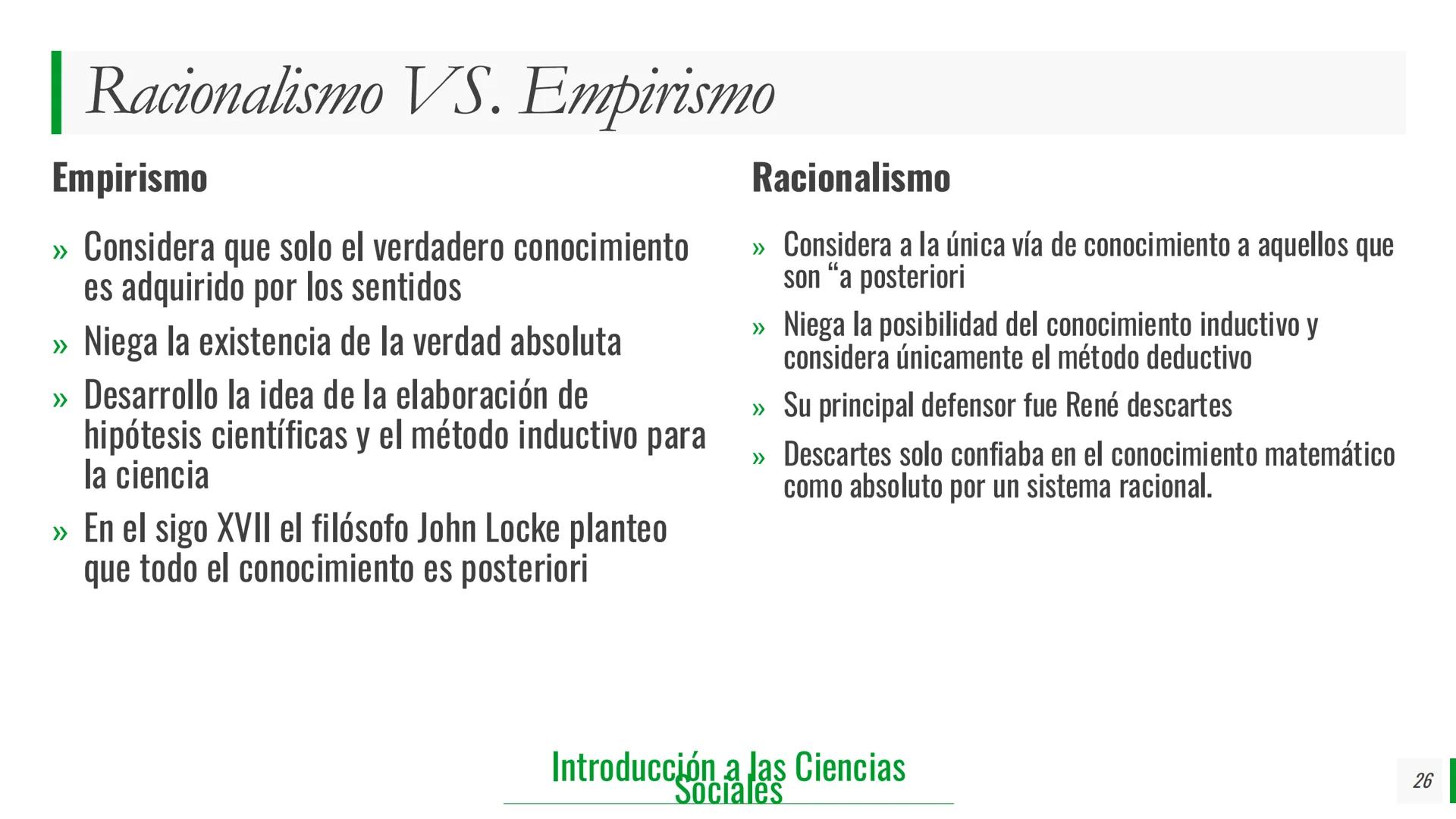 Introducción a las Ciencias Sociales
Tipos de
Conocimiento
Intuitivo
Empírico
Religioso
Filosófico
Científico
2 | Tipos de Conocimiento
Intu