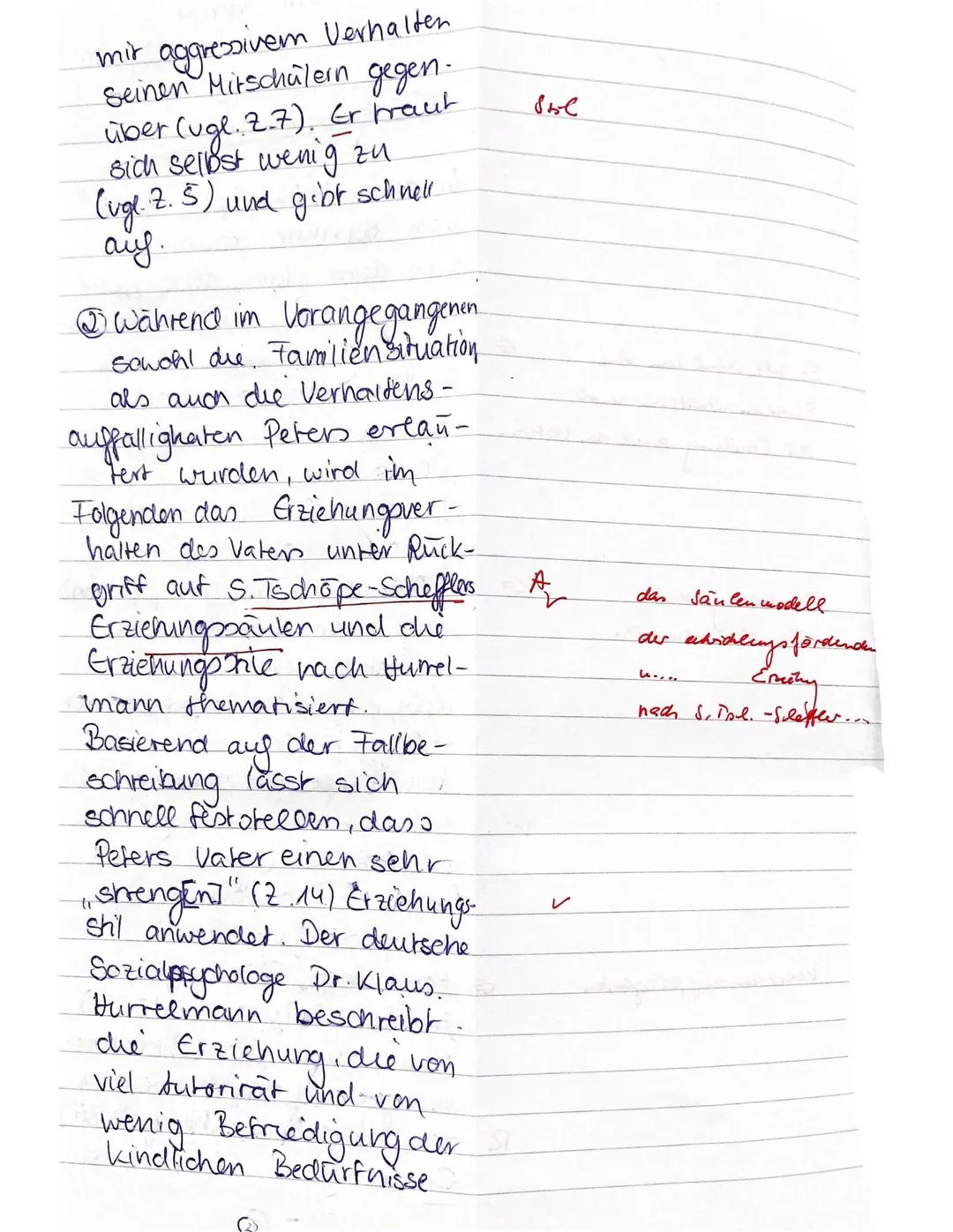 # Fallbeschreibung,,, Peter"

Peter ist das jüngste von drei Kindern der Familie W.. Er wird im Alter von zehn Jahren
einer Erziehungsberatu