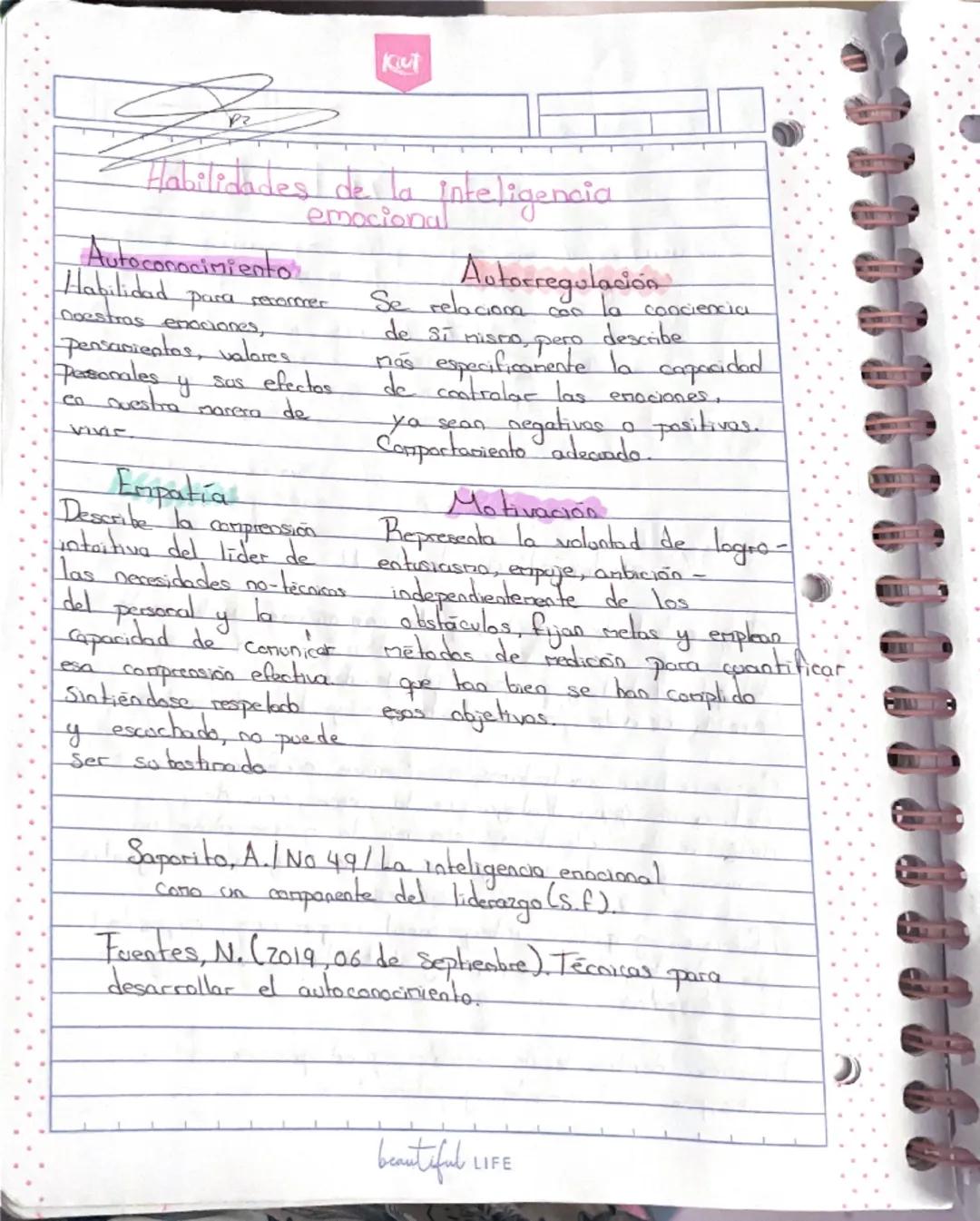 --- OCR Start ---
Kut
P2
Habilidades de la
Autoconocimiento
de la inteligencia
emocional
Habilidad para recommer
Doestras emociones,
enocion
