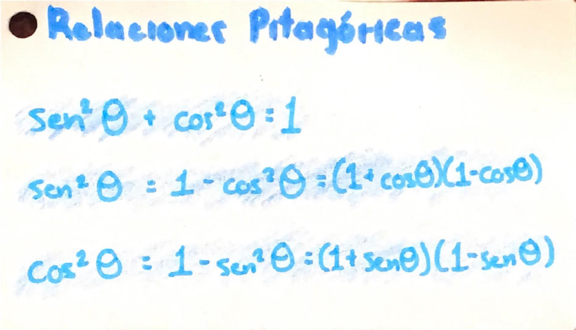 ## Identidades

## Trigonométricas • Relaciones Inversas

$csc\theta = \frac{1}{sin\theta}$ ; $sen\theta = \frac{1}{csc\theta}$

$sec\theta 