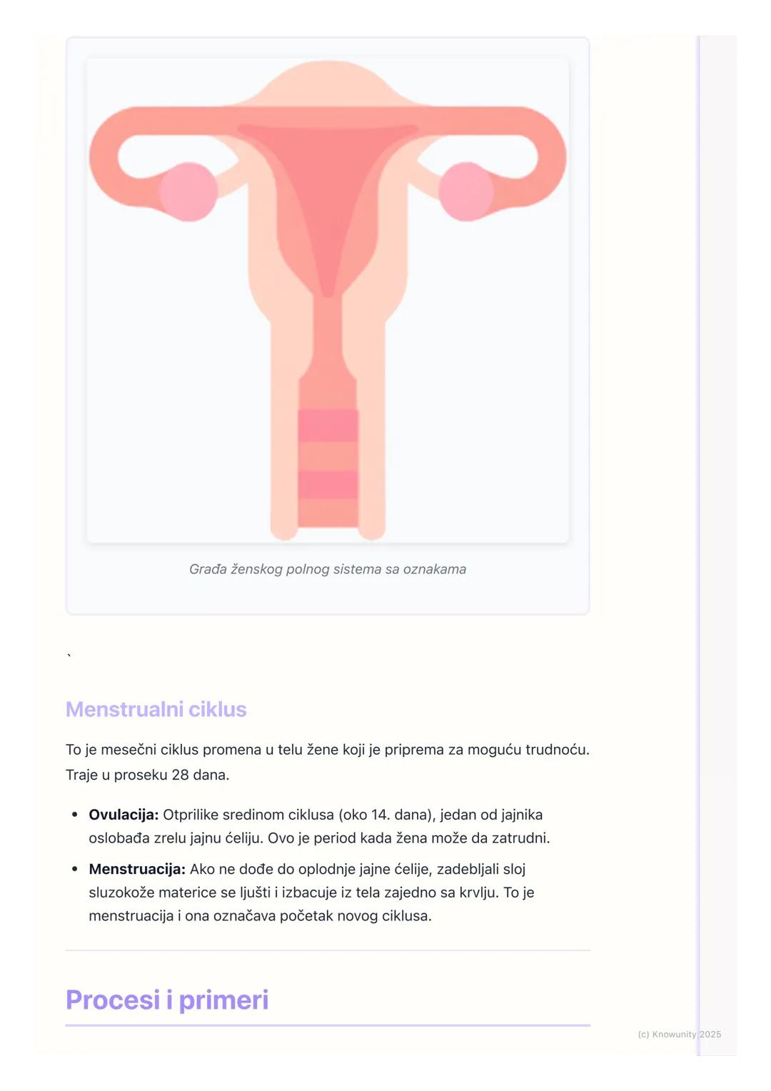 # Sistem za razmnožavanje

## Uvod u sistem za razmnožavanje

Razmnožavanje je osnovna odlika svih živih bića. To je proces stvaranja novih
