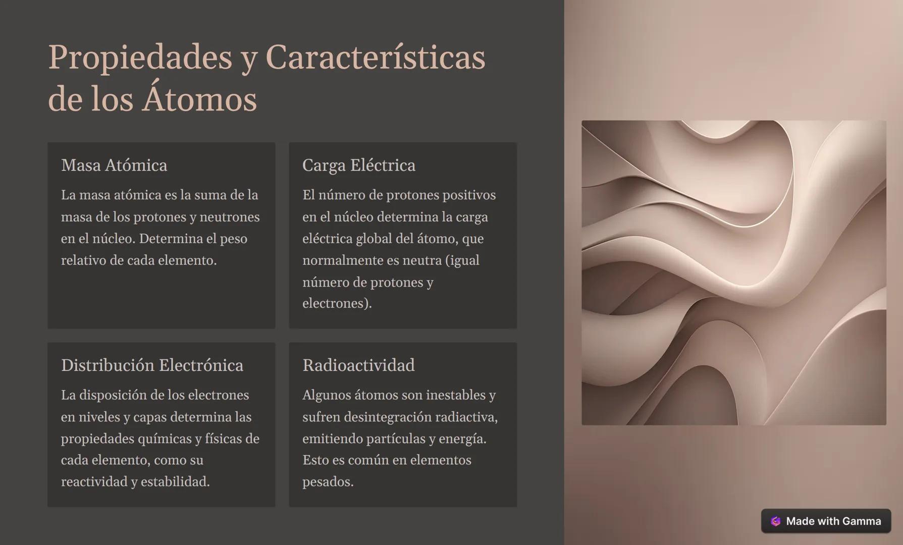 ¿Qué son los Átomos?
1
Definición de Átomo
Un átomo es la unidad más
pequeña de un elemento
químico que conserva sus
propiedades característ