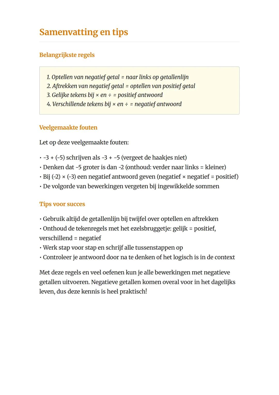 Rekenen met negatieve getallen
- Basis bewerkingen

Leer optellen, aftrekken, vermenigvuldigen en delen met negatieve
getallen
Rekenen 	Grad