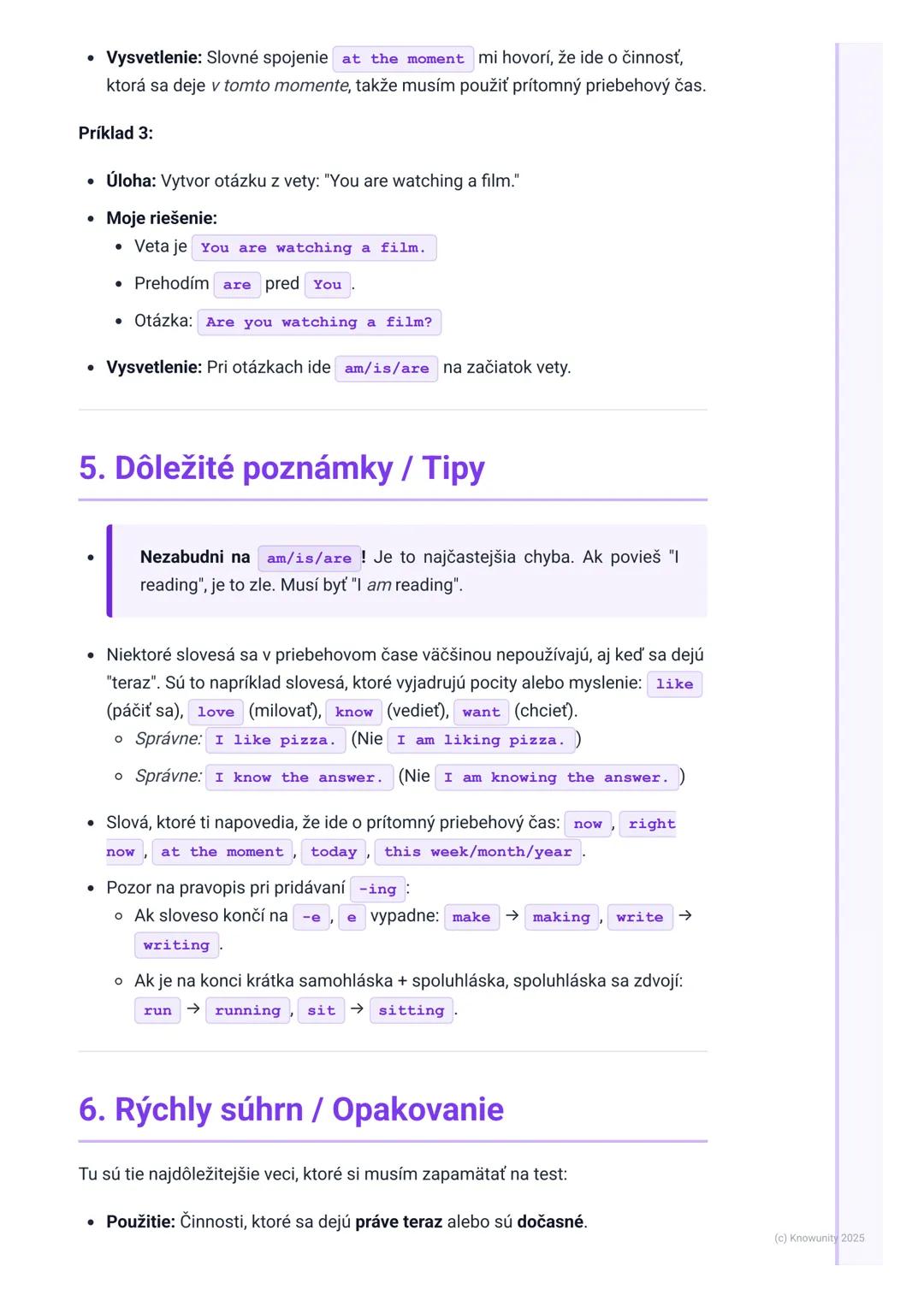 # Prítomný priebehový čas
# (Present Continuous)

1. Prehľad prítomného priebehového času

Ahojte! Dnes si zopakujeme prítomný priebehový ča