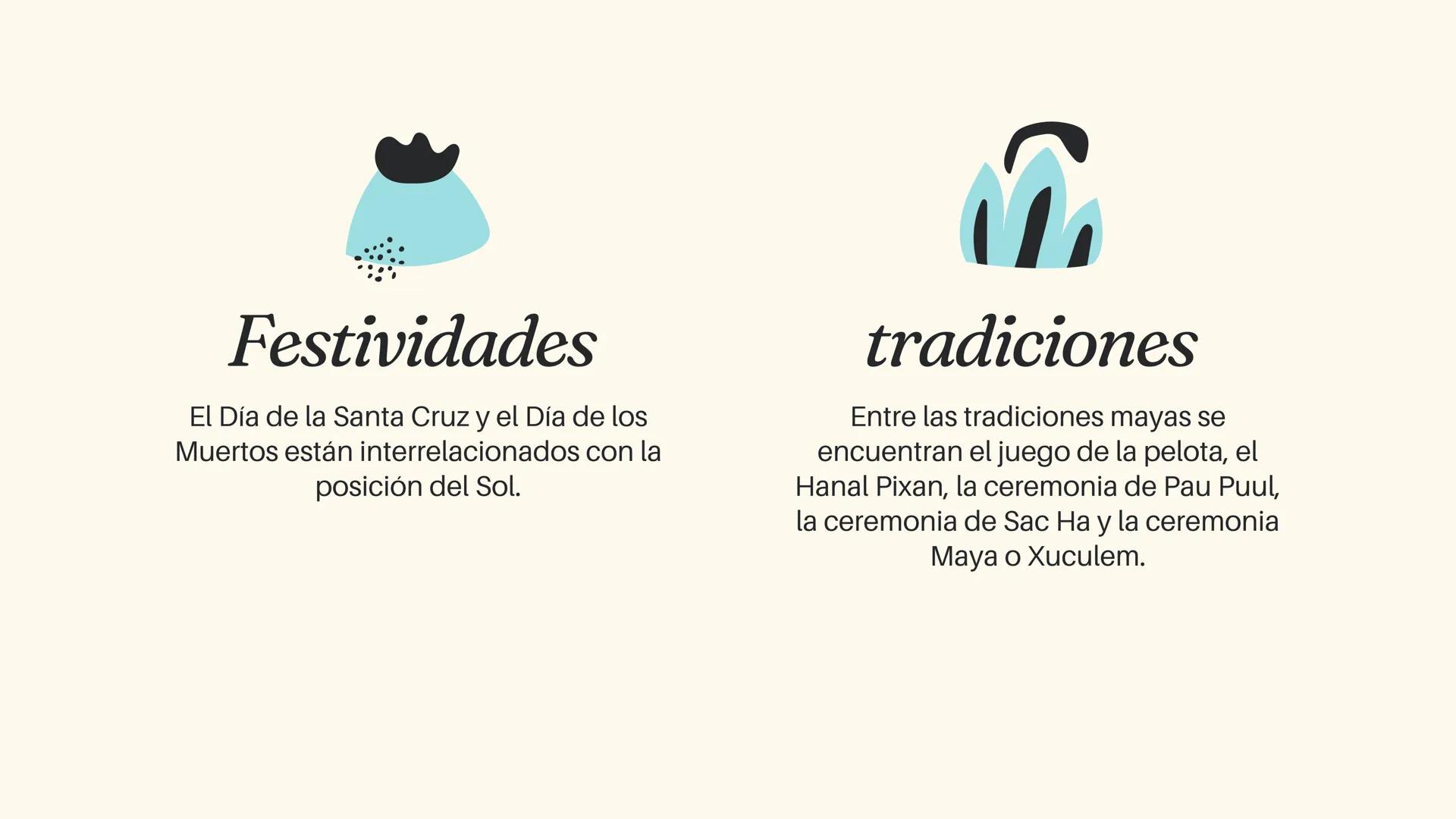 religión
Los mayas eran un pueblo que
practicaba el politeísmo, lo que
implica que adoraban a
múltiples dioses relacionados
con la naturalez