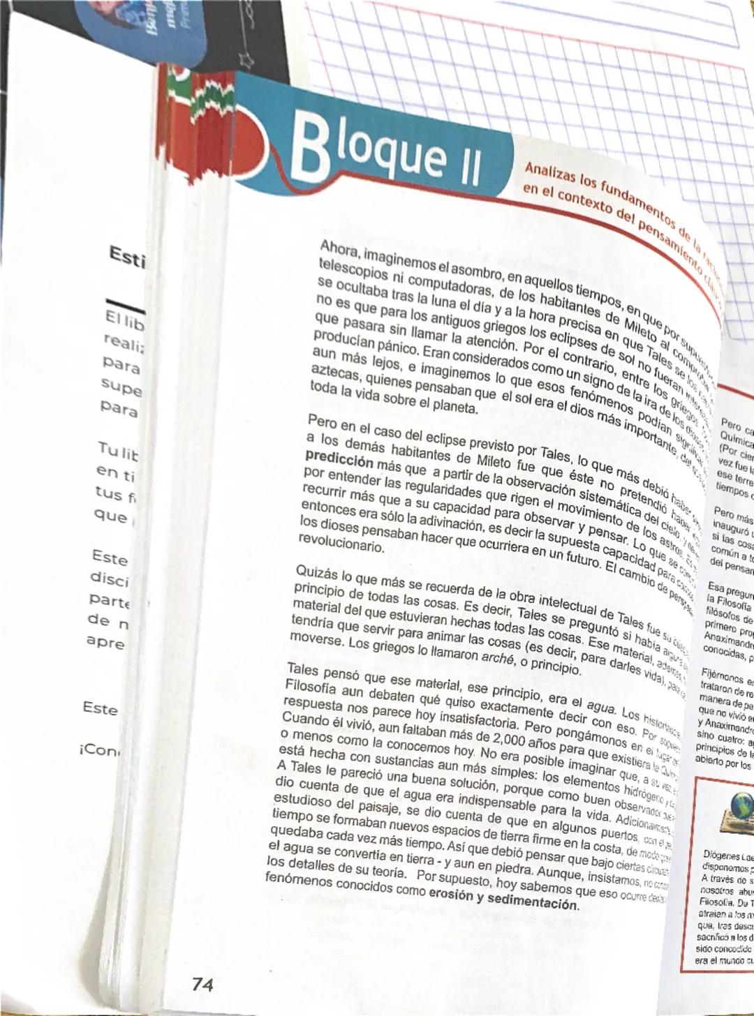 # Tales de Mileto y los primeros filósofos

Tales de Mileto es considerado el primer filósofo que existió. Nació aproximadamente
en 640 a.C.
