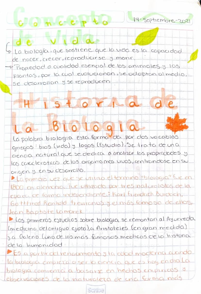 Concepto
de Vida
14-Septiembre-2021
La biología, que sostiene que la vida es la capacidad
de nacer, crecer, reproducirse y morir.
• Propieda
