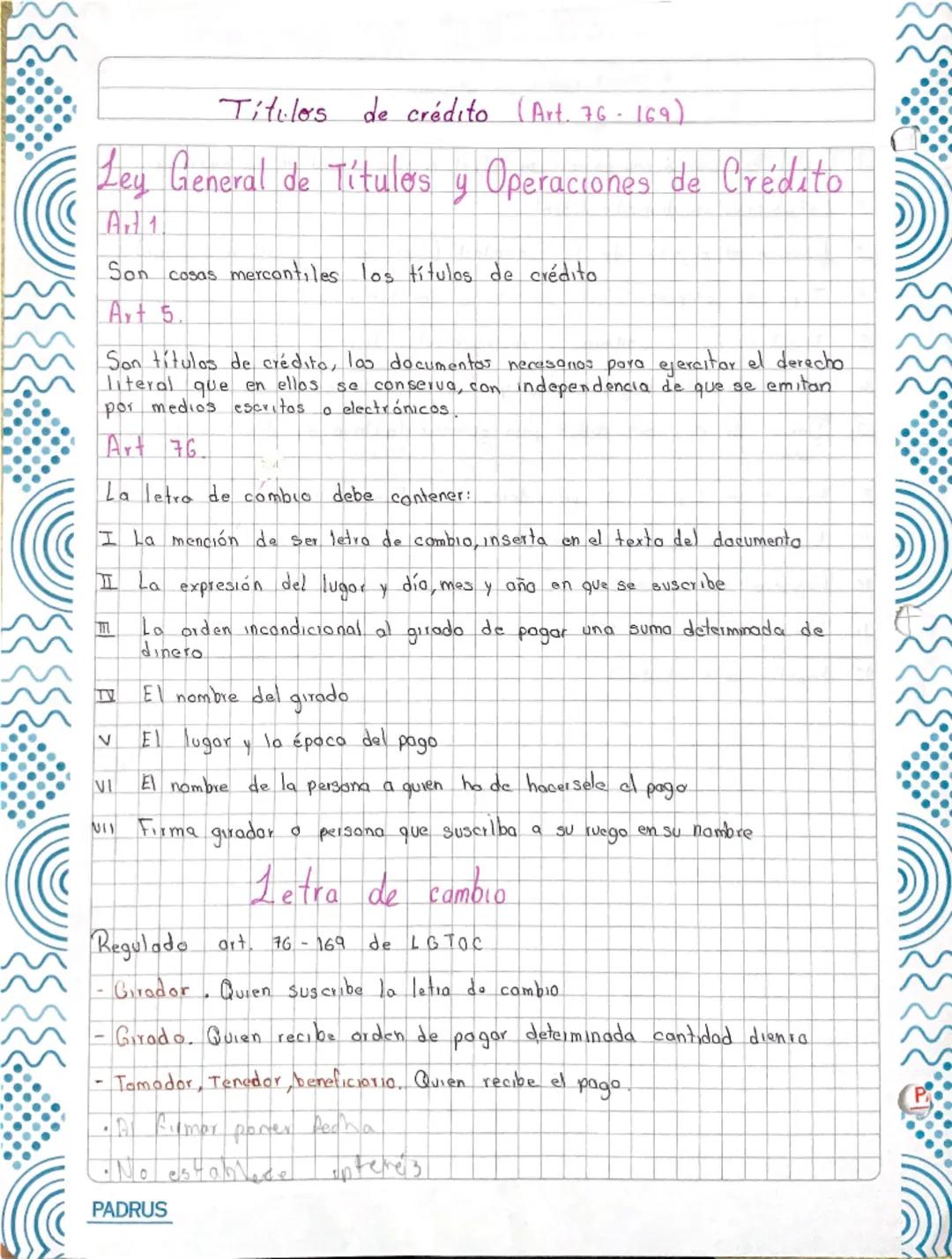--- OCR Start ---
Características de los títulos de crédito.
Documento se requiere como
Necesario contar
formalidad
con él fisicamento
Liter