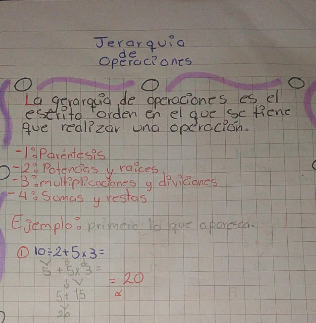 0
La
Jerarquia
de
Operaciones
0
gerarquia de operaciones es el
escrito orden en el que se tiene
que realizar una operación.
-Parentesis
7-2 