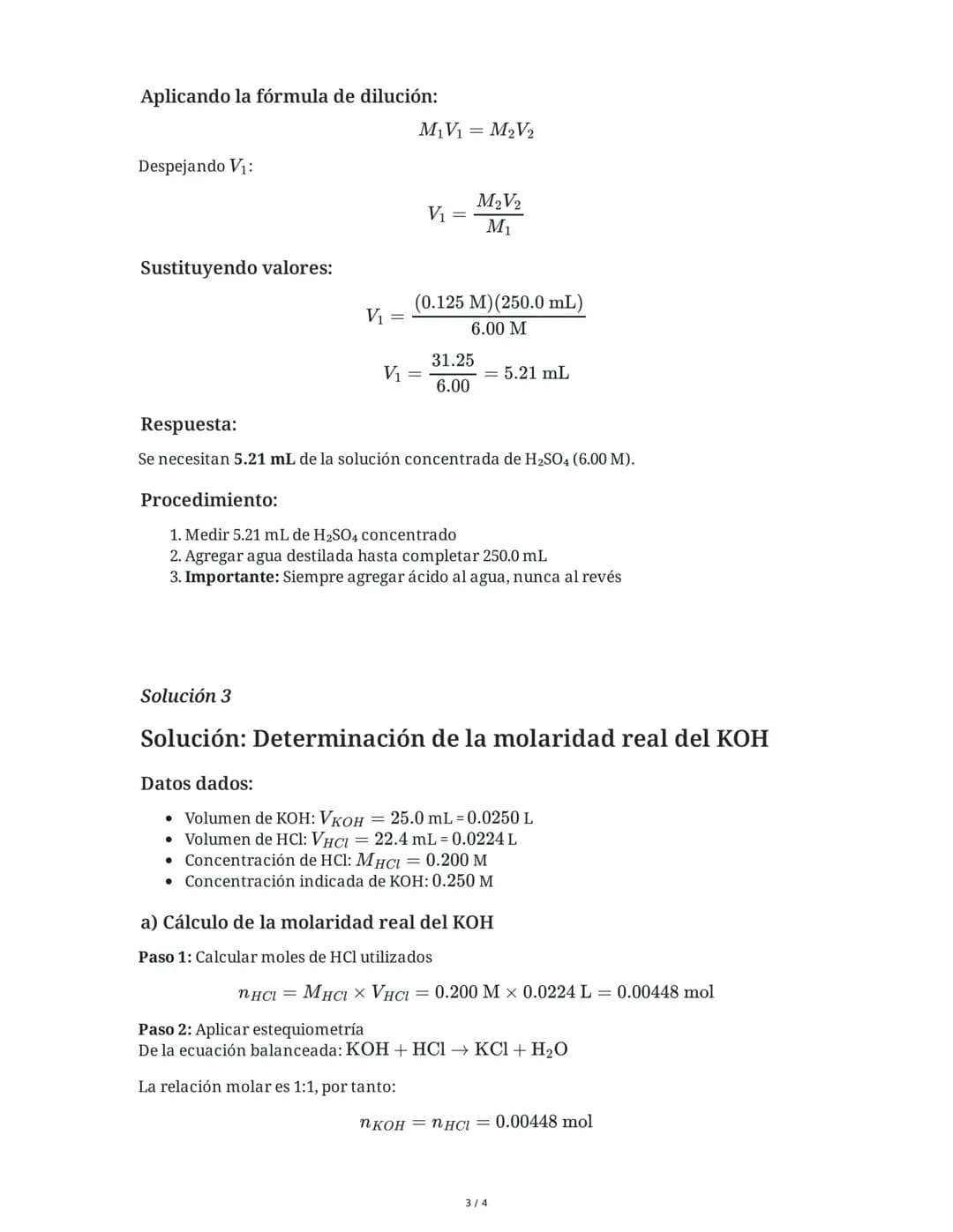 5 June 2025
Cálculo de Molaridad en Disoluciones Químicas
Tarea 1
Una solución se prepara disolviendo 2.85 g de cloruro de sodio (NaCl) en a
