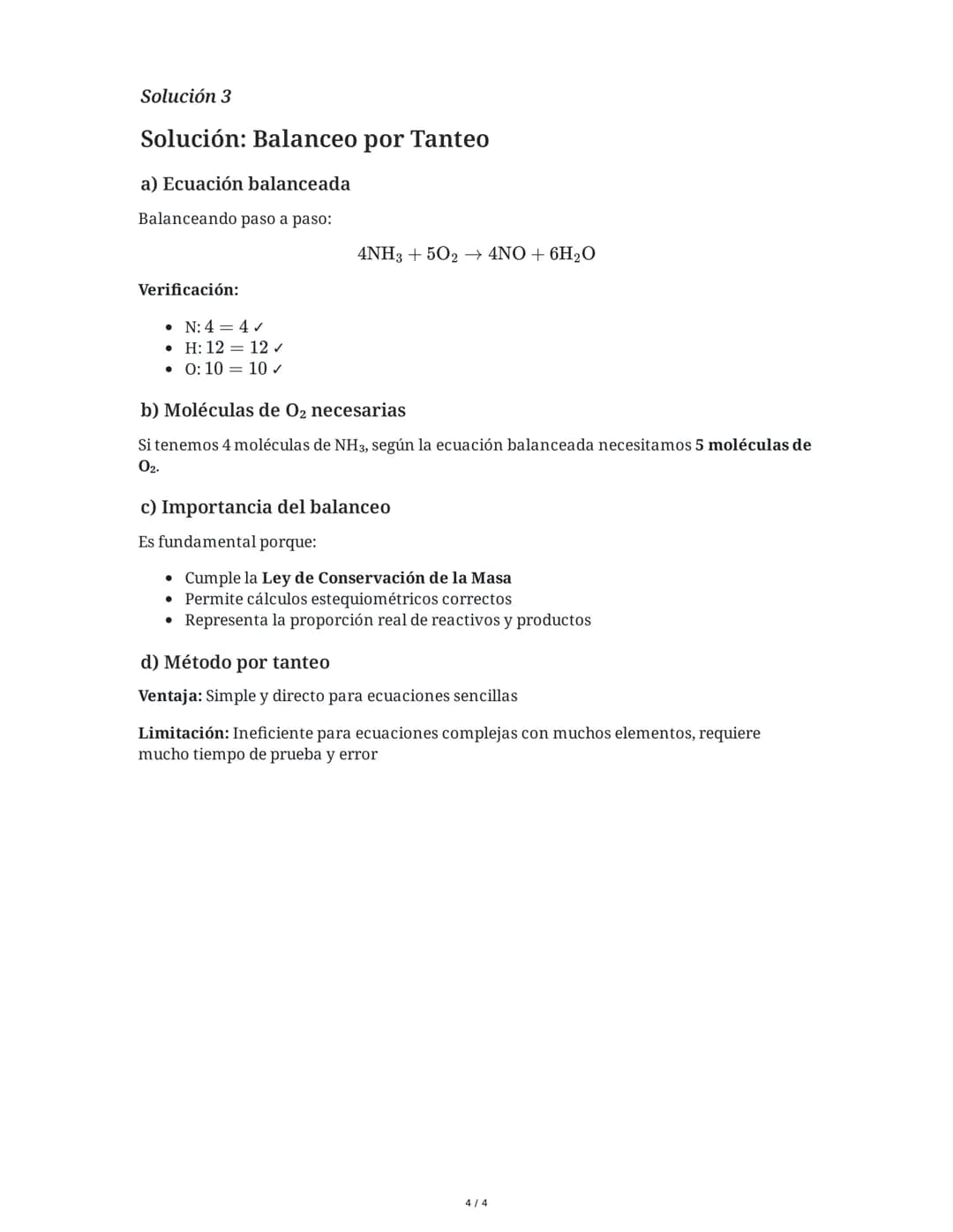29 May 2025
Balanceo de Ecuaciones Químicas: Métodos y
Estequiometría
Tarea 1
Balanceo por tanteo
Balancea las siguientes ecuaciones química