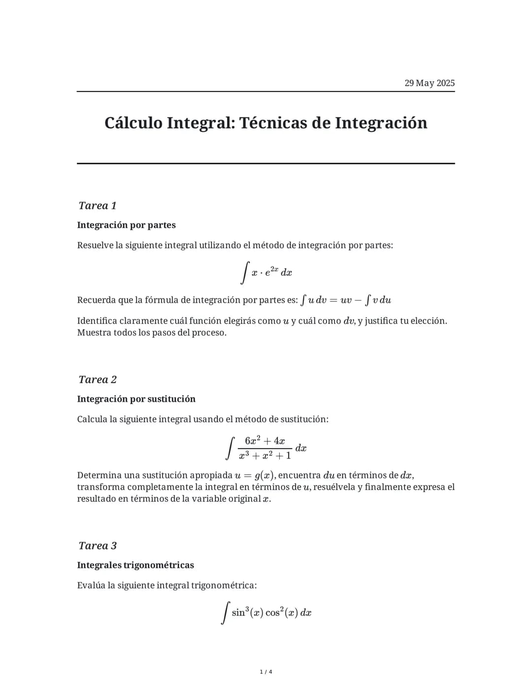 Cálculo Integral: Técnicas de Integración