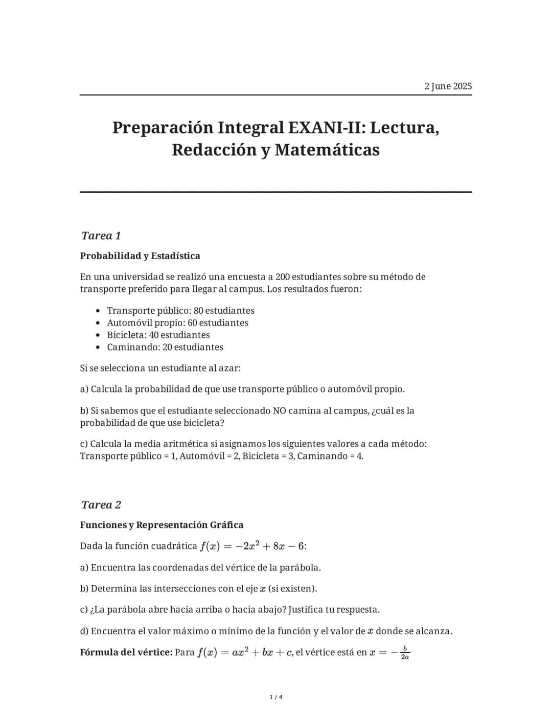 Preparación Integral EXANI-II: Lectura, Redacción y Matemáticas