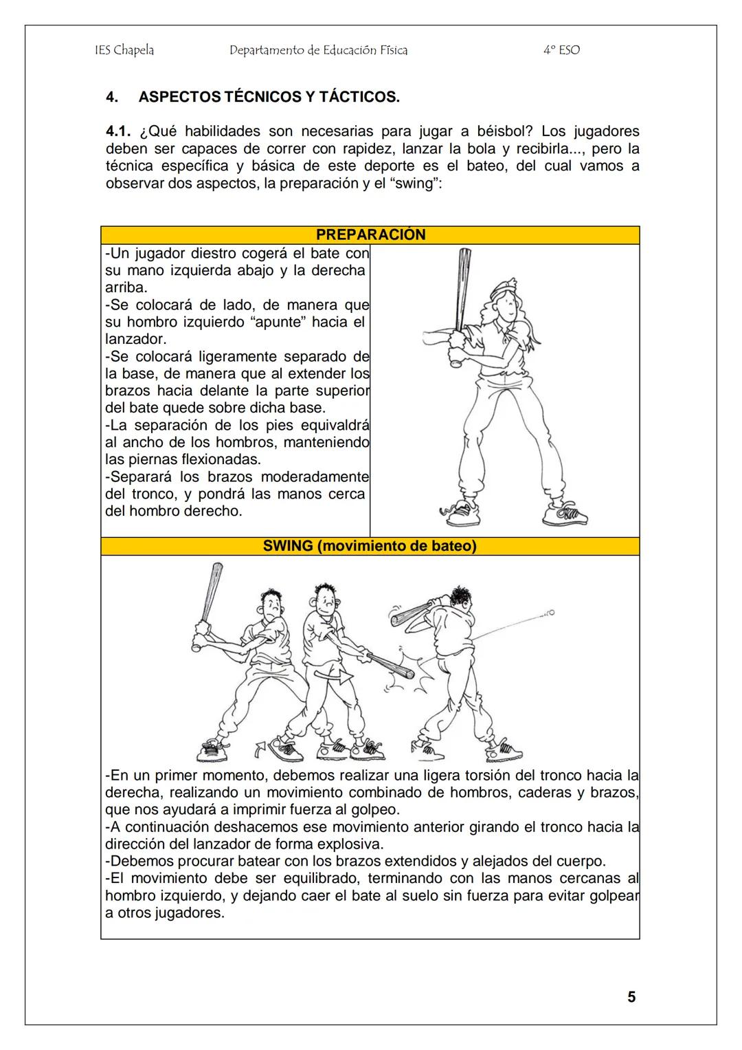 IES Chapela
Departamento de Educación Física
4º ESO
EL BÉISBOL
1. BREVE HISTORIA
El béisbol tal y como lo conocemos hoy en día se creó