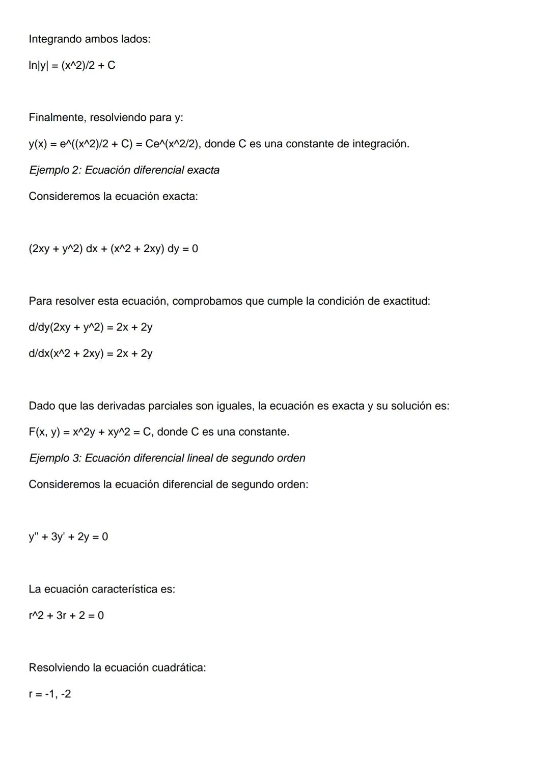 # Ecuaciones Diferenciales: Teoría y Ejemplos Resueltos
1. Introducción a las Ecuaciones Diferenciales
Una ecuación diferencial es una ecu