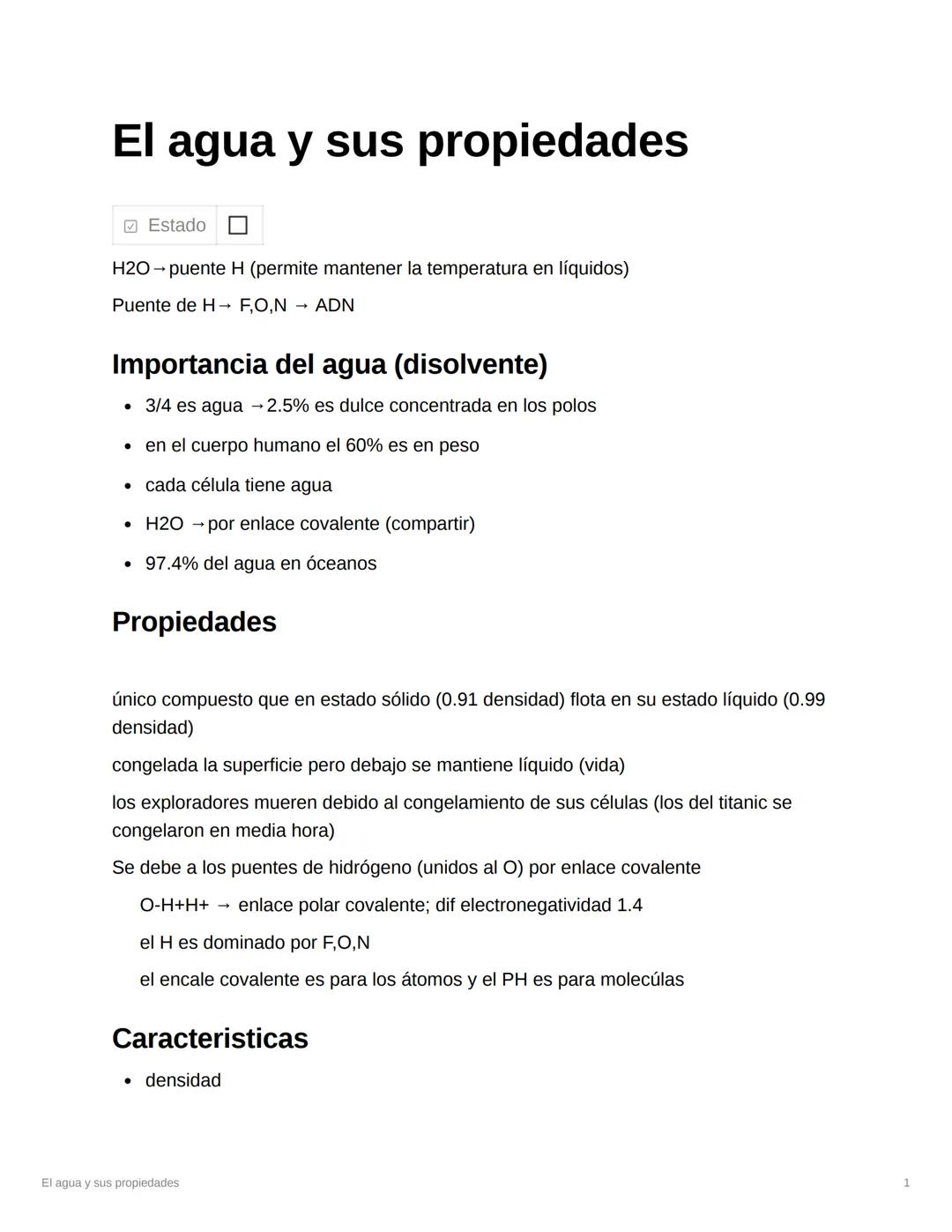 Las Propiedades del Agua y sus Importancias