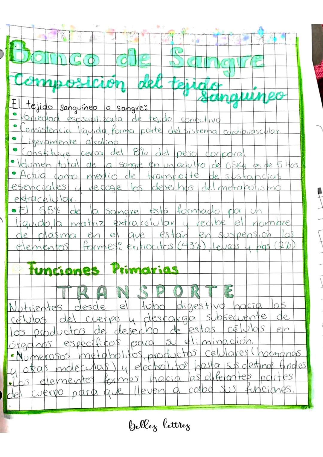 # Banco de Sangre
Composición del tojiganguineo
El tejido sanguíneo o Sangre:
* Variedad especializada de tejido conectivo
* Consisten
