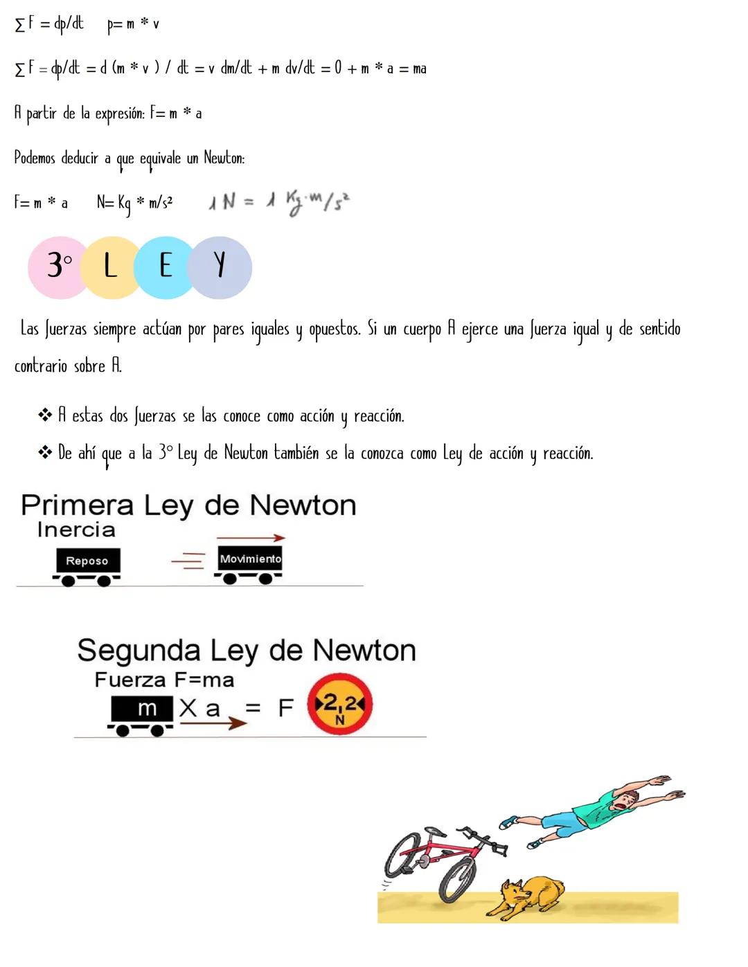 # LEYES
## De Newton
Las Leyes de Newton son la pieza clave de esta dinámica. Establecen la relación entre las fuerzas aplicadas a un
cuer