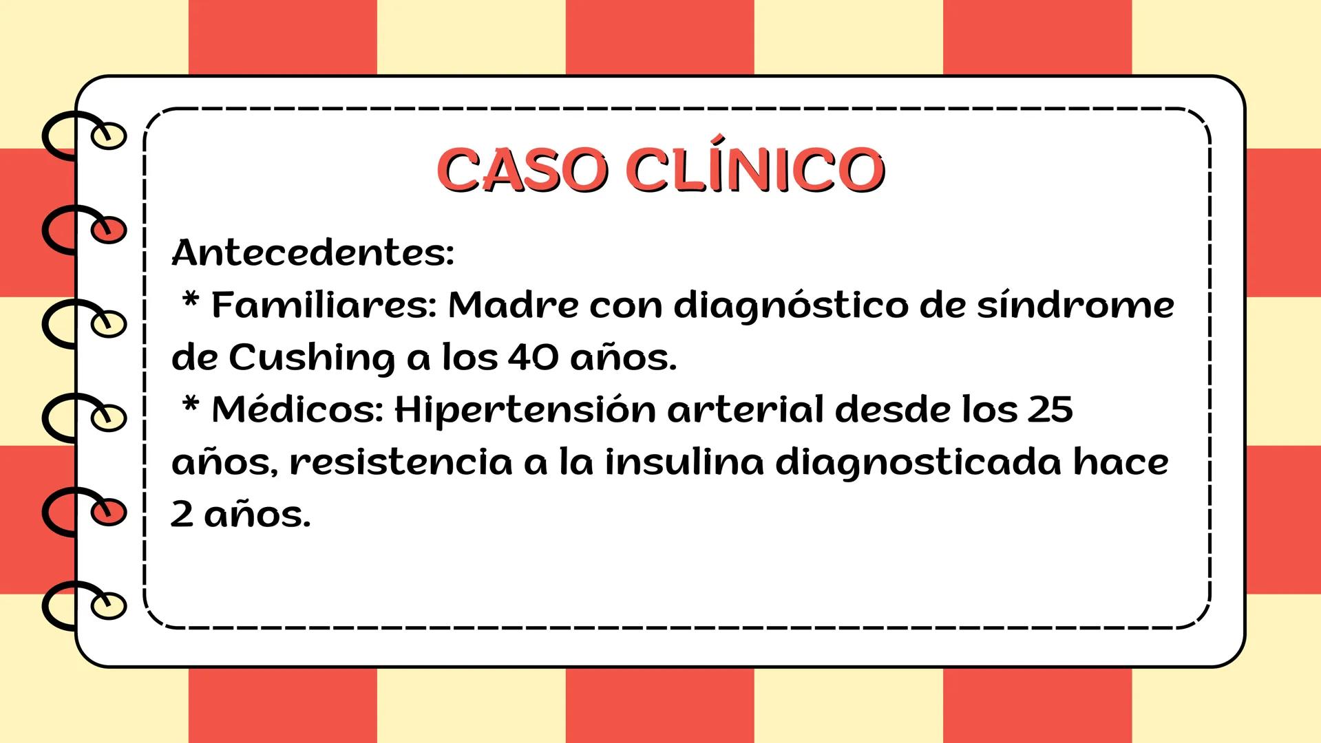 # Síndrome de cushing # CONTENIDO
Definición
Epidemiologia
Diagnostico
Signos y síntomas
Causas y trtamiento
Caso clínico
01
02
03