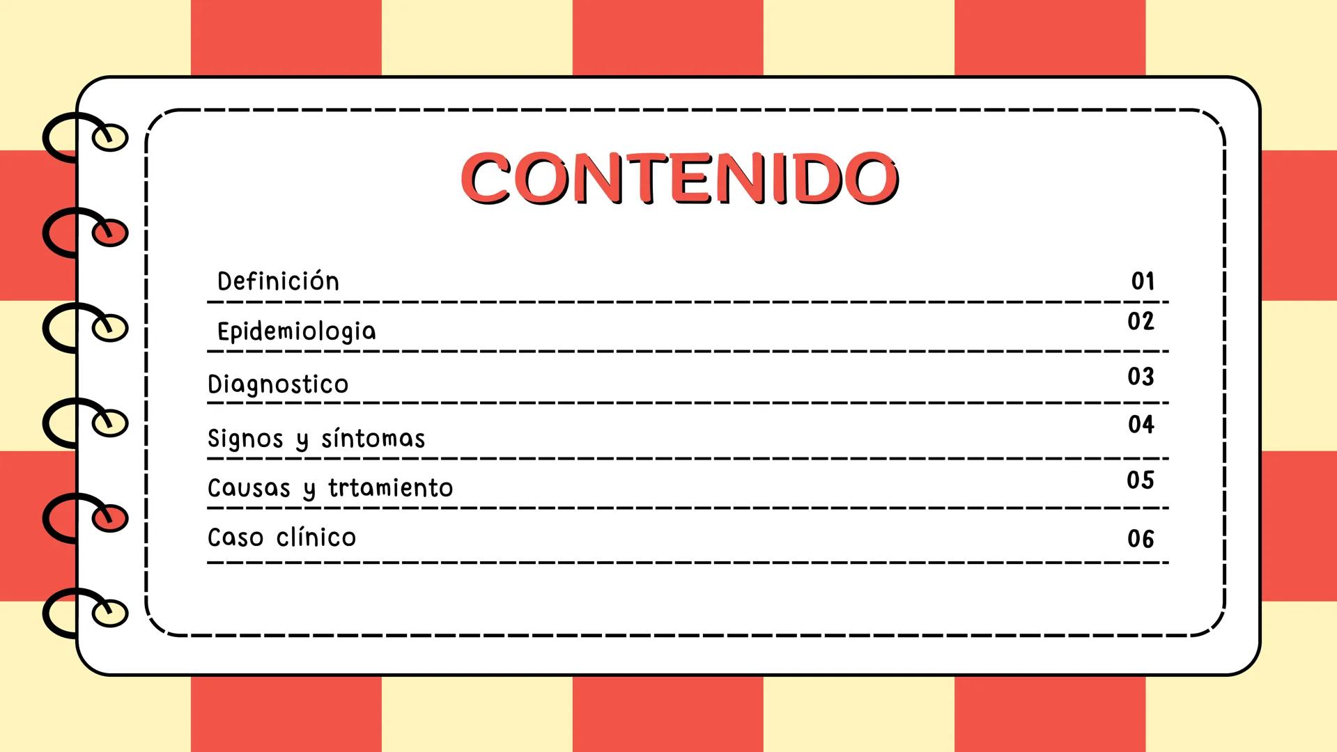 # Síndrome de cushing # CONTENIDO
Definición
Epidemiologia
Diagnostico
Signos y síntomas
Causas y trtamiento
Caso clínico
01
02
03