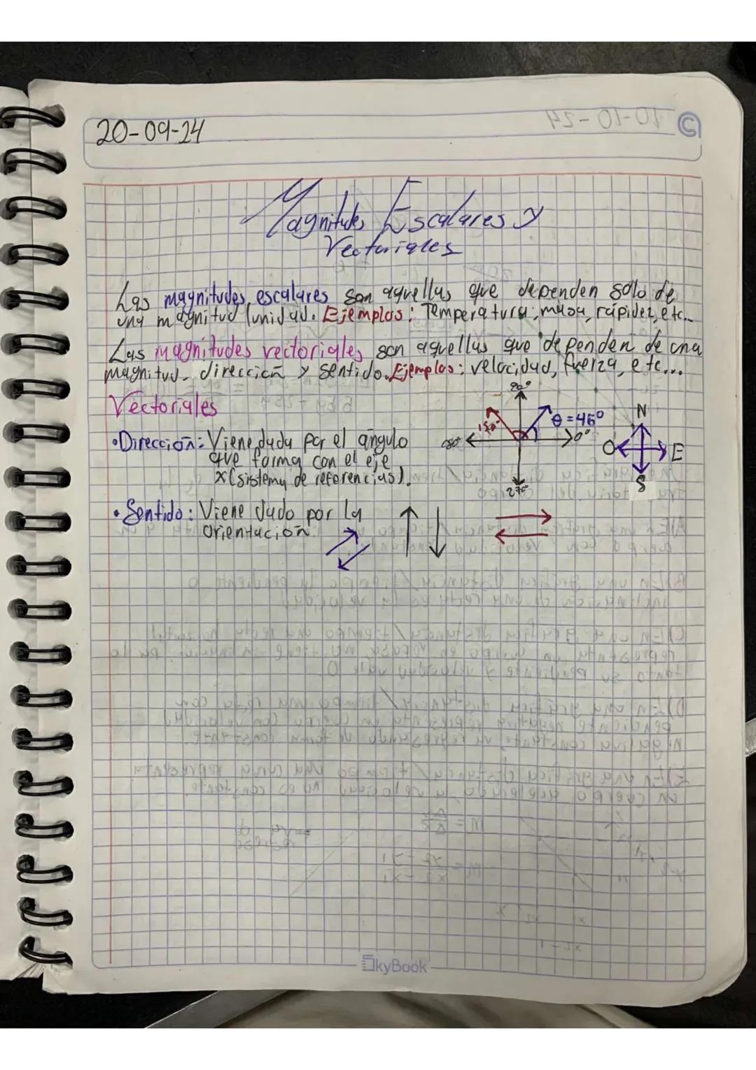 20-09-24
P5-01-06
# Magnituds Escolares y
## Vectriales
Las magnitudes, esculares son ayvellus que dependen solo de
uny magnitud lunidad. Ej